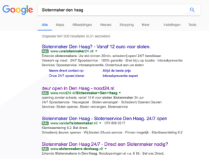Slotenmaker Den Haag zoekresultaten Google